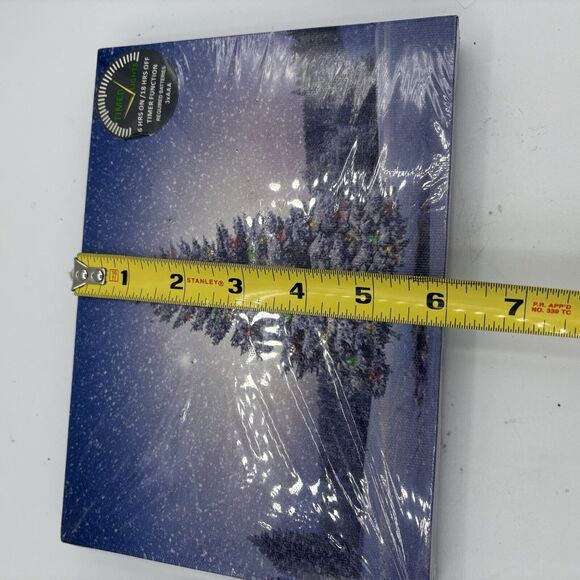 Oak Street Picture Art Canvas Light up 8.25"x 5.875" Christmas Tree Night B4 - Picture 2 of 10